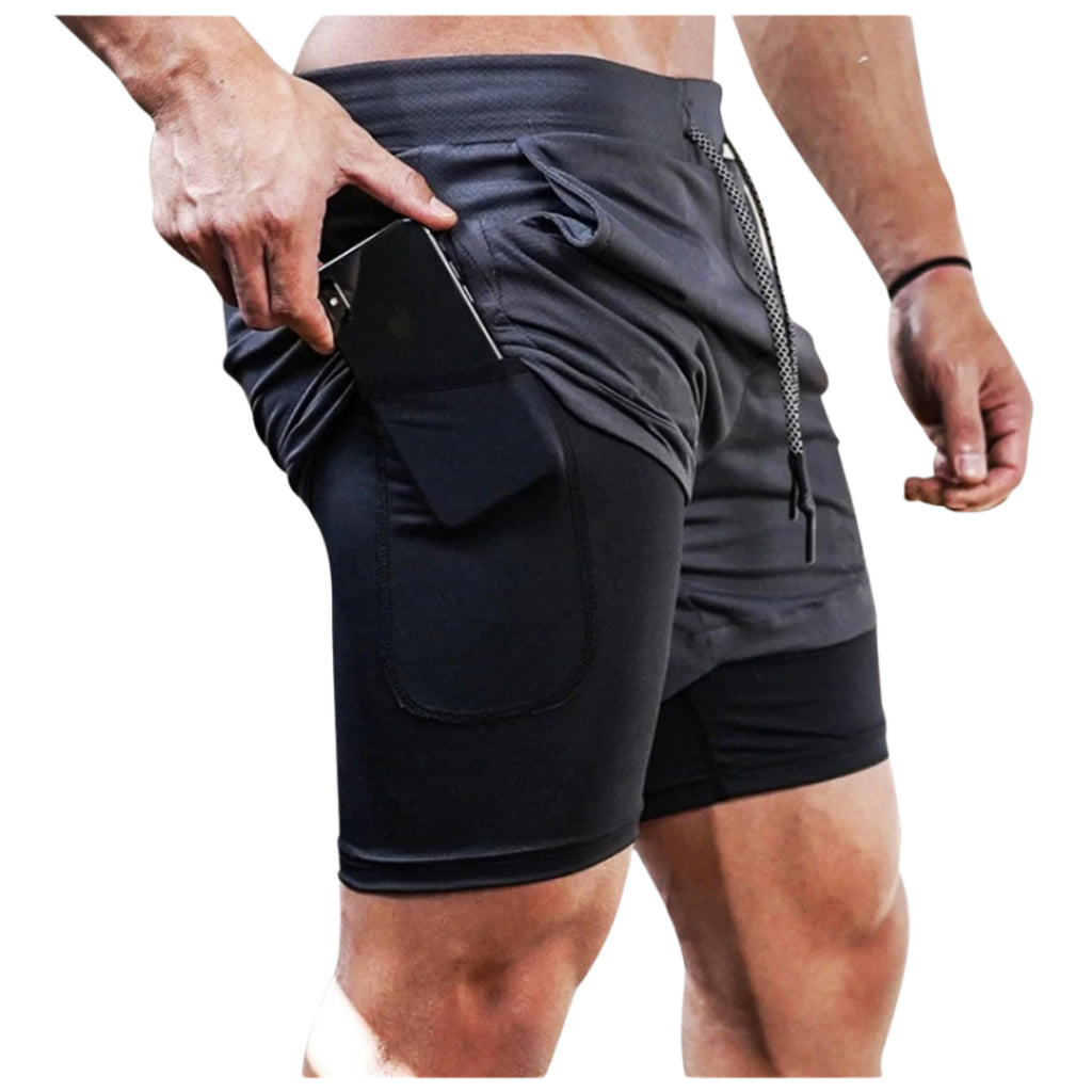 SHORTS PUREFLEX DE COMPRESSÃO 2 EM 1