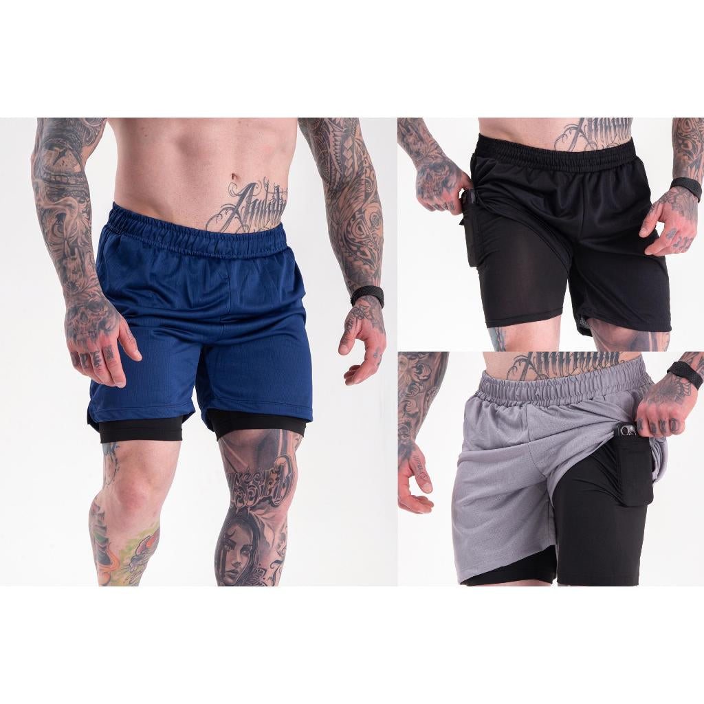 SHORTS PUREFLEX DE COMPRESSÃO 2 EM 1