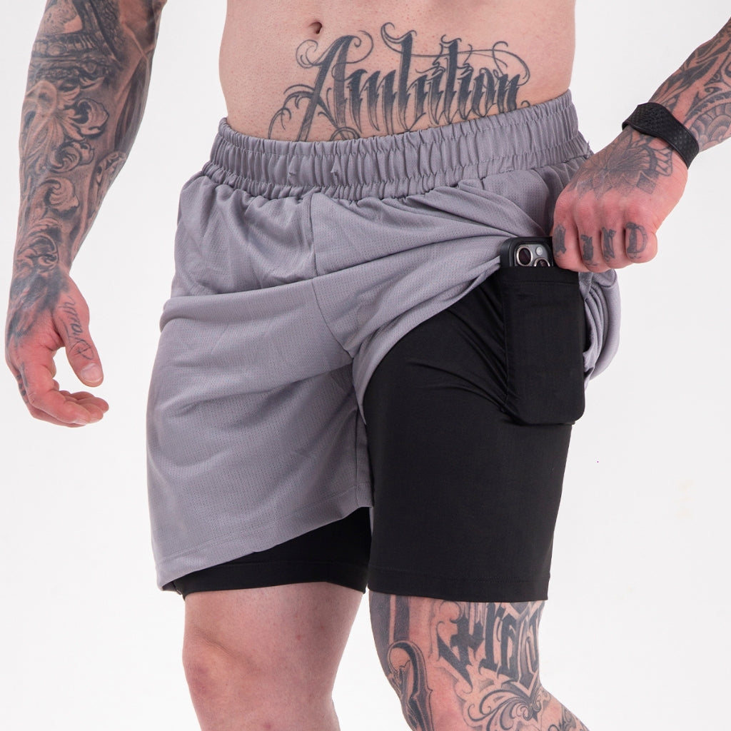 SHORTS PUREFLEX DE COMPRESSÃO 2 EM 1