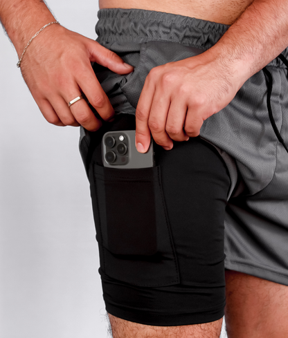 KIT 3 SHORTS DRY-FIT DE COMPRESSÃO 2 EM 1 [PAGUE 2 LEVE 3]