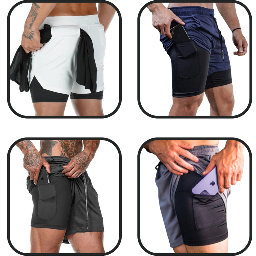 SHORTS PUREFLEX DE COMPRESSÃO 2 EM 1