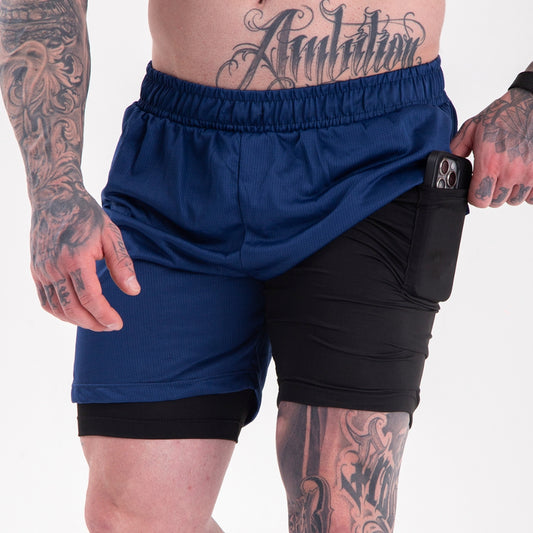 KIT 2 SHORTS DRY-FIT DE COMPRESSÃO 2 EM 1